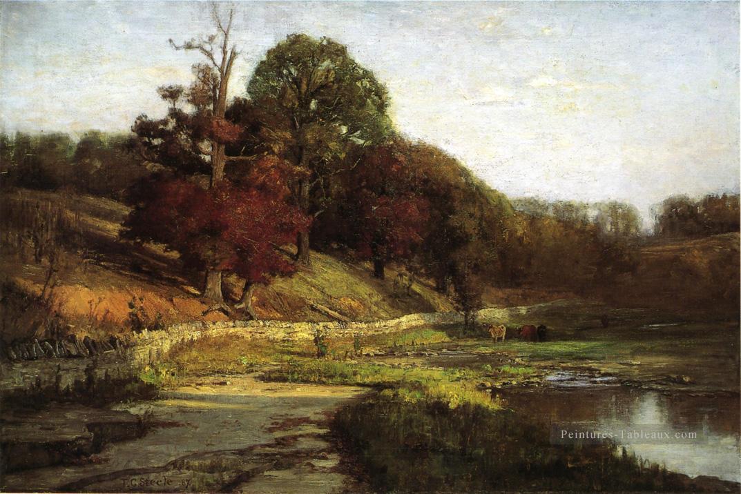 Les chênes de Vernon Impressionniste Indiana paysages Théodore Clément Steele ruisseau Peintures à l'huile